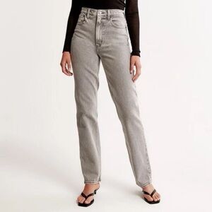 Abercrombie grey 90s straight leg jeans